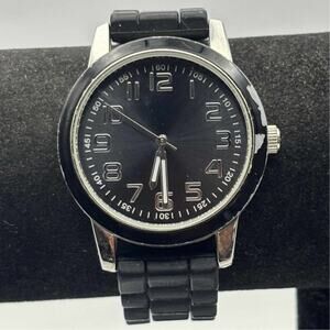 Silver & Black Men's Watch